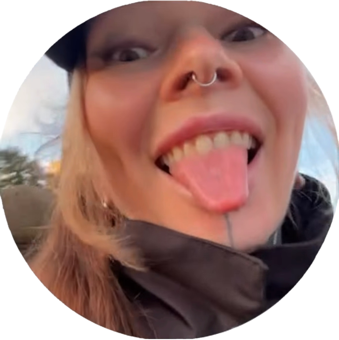 Kseniia sticking her tongue out